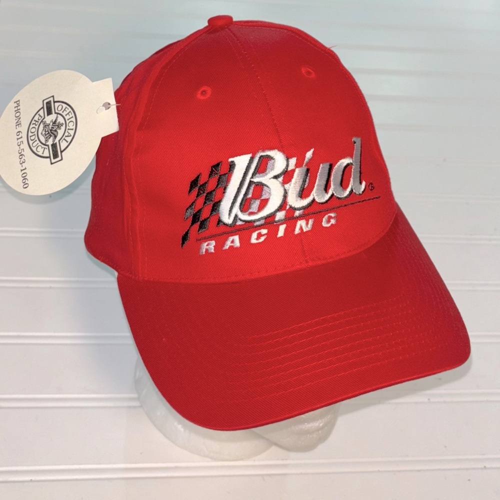 Spike Sports Vintage Bud Racing Embroidered Red Hat OS Unisex Adjustable New